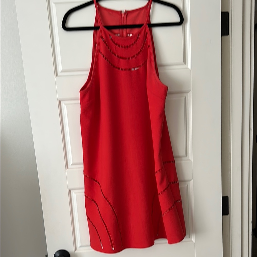 Trina Turk Dark Orange Sheath Halter Dress for Cocktail